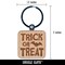 Trick or Treat with Bat Halloween Engraved Wood Square Keychain Tag Charm